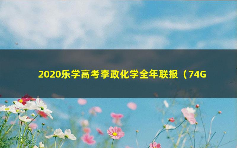 2020乐学高考李政化学全年联报（74G高清视频）