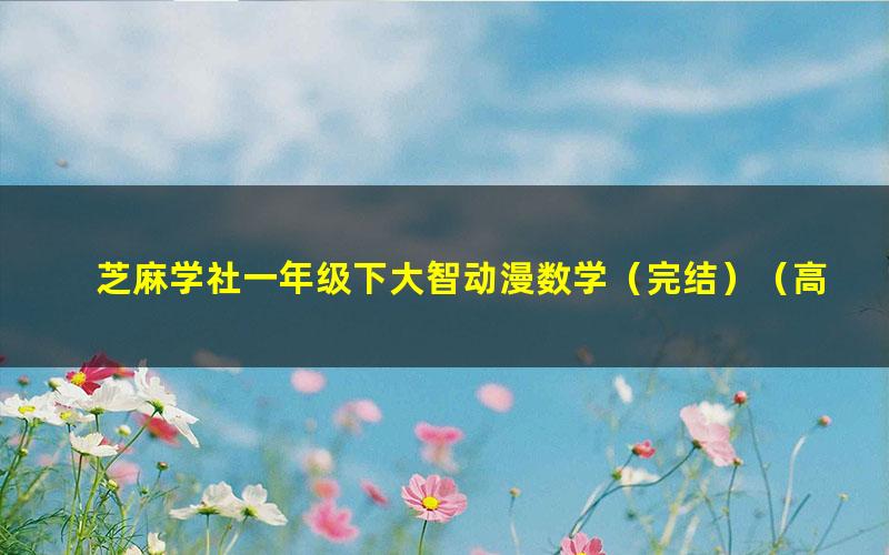芝麻学社一年级下大智动漫数学(完结)(高清视频)