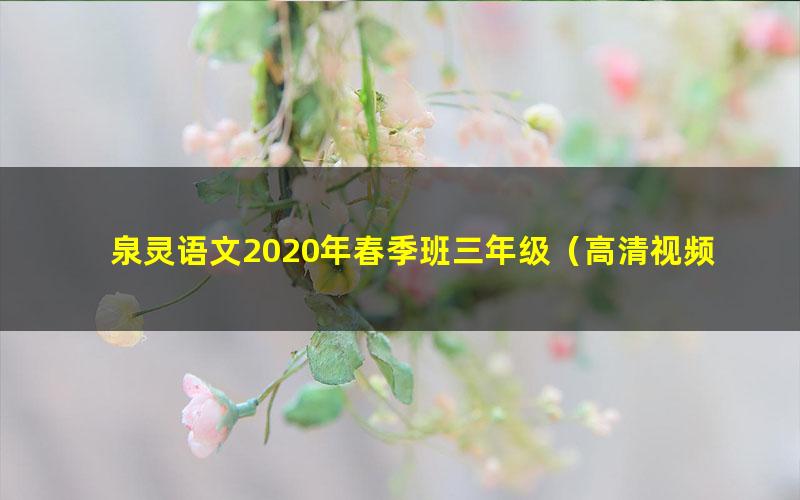 泉灵语文2020年春季班三年级（高清视频）