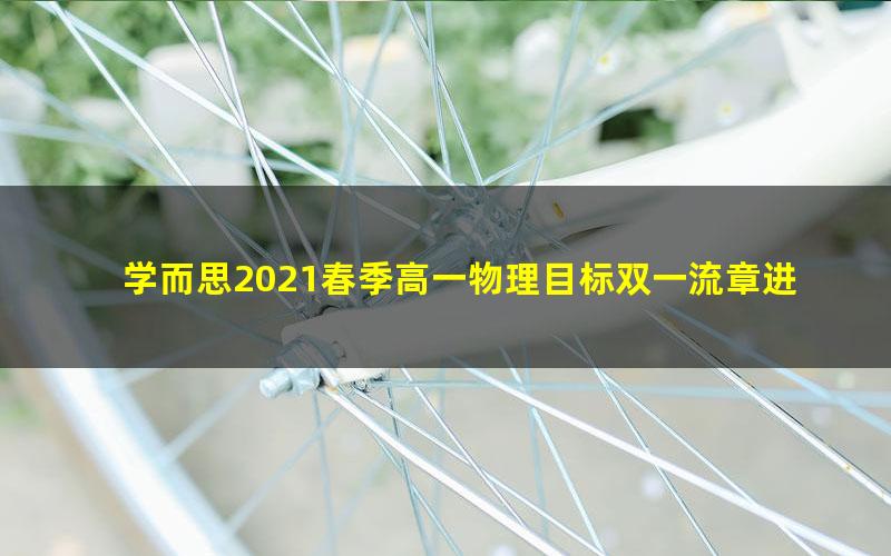 学而思2021春季高一物理目标双一流章进（完结）（18.6G高清视频）