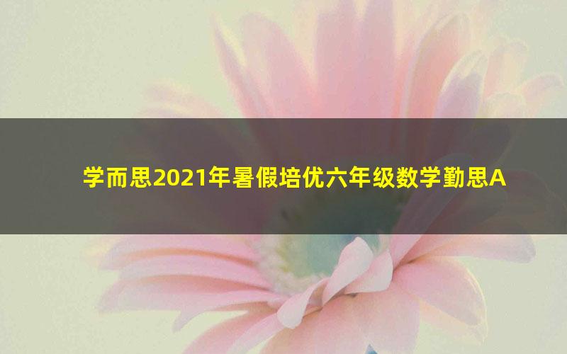 学而思2021年暑假培优六年级数学勤思A+在线李士超（完结）（14.2G高清视频）