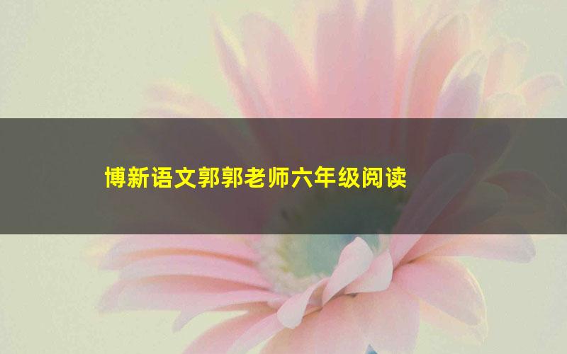 博新语文郭郭老师六年级阅读 