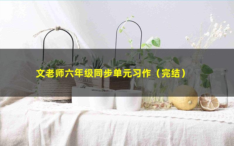 文老师六年级同步单元习作(完结)