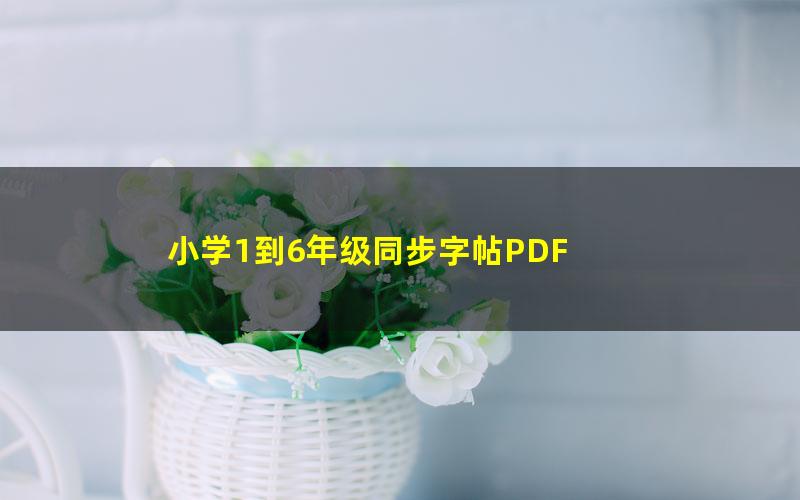 小学1到6年级同步字帖PDF 