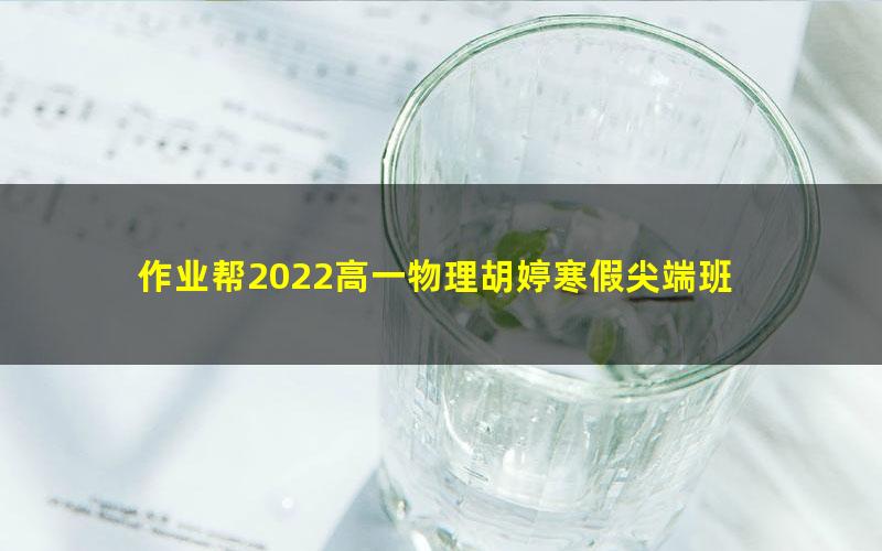 作业帮2022高一物理胡婷寒假尖端班 