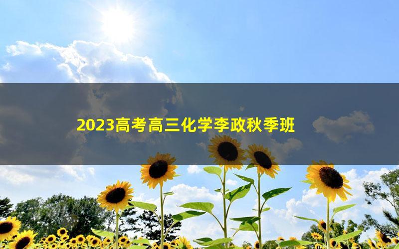 2023高考高三化学李政秋季班 