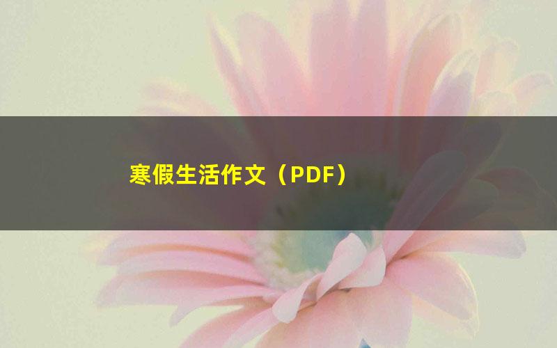 寒假生活作文(PDF)