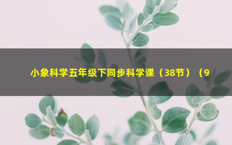 小象科学五年级下同步科学课（38节）（960×540视频）