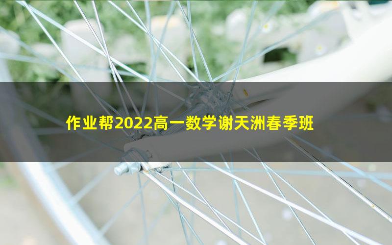 作业帮2022高一数学谢天洲春季班 