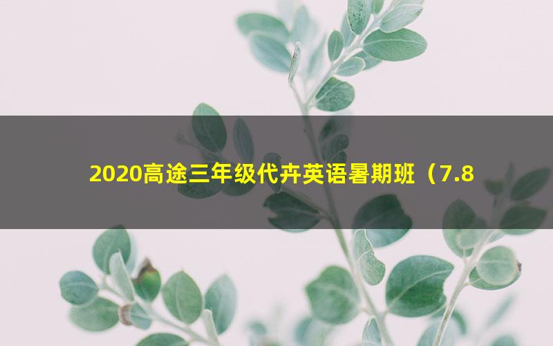 2020高途三年级代卉英语暑期班（7.80G高清视频）