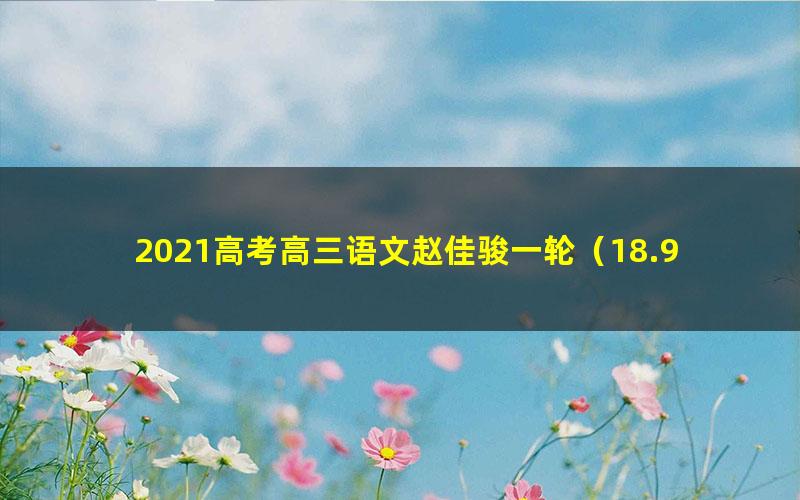 2021高考高三语文赵佳骏一轮（18.9G高清视频）