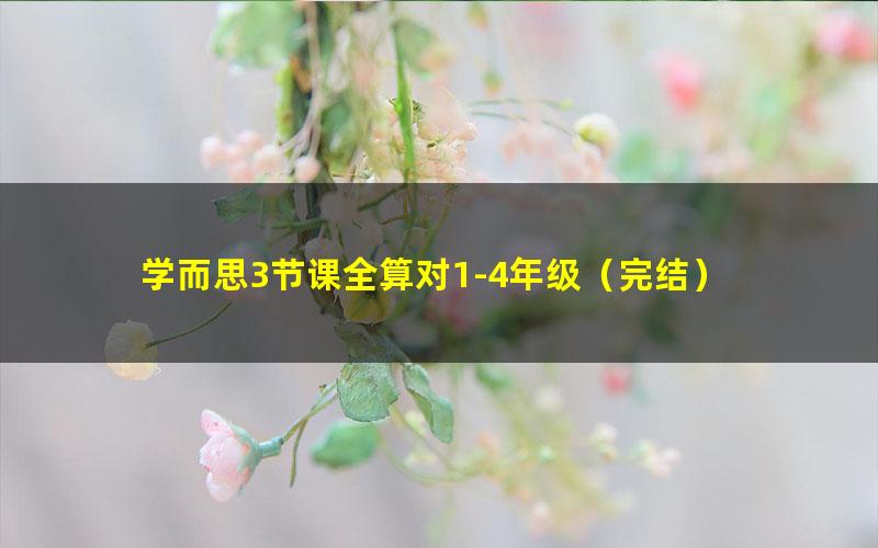 学而思3节课全算对1-4年级（完结）