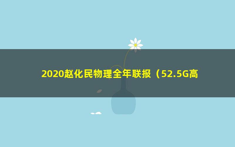 2020赵化民物理全年联报（52.5G高清视频）