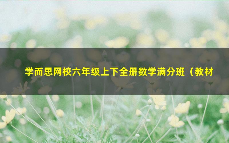 学而思网校六年级上下全册数学满分班（教材精讲+奥数拓展）张新刚35讲视频 