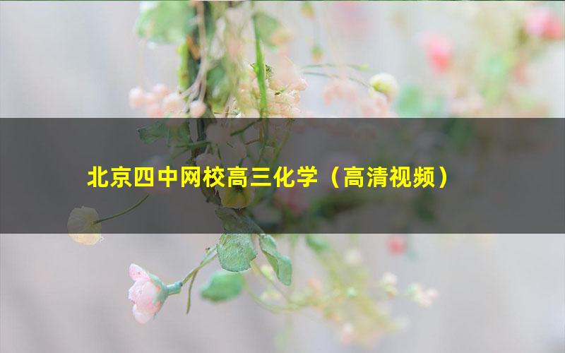 北京四中网校高三化学(高清视频)