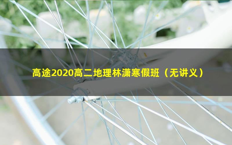 高途2020高二地理林潇寒假班（无讲义）（高清视频）