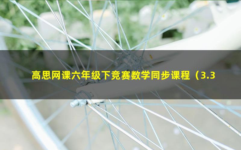 高思网课六年级下竞赛数学同步课程(3.39G高清视频)