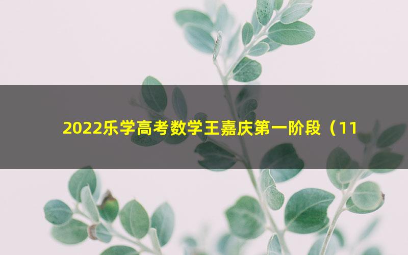 2022乐学高考数学王嘉庆第一阶段（11.1G高清视频）