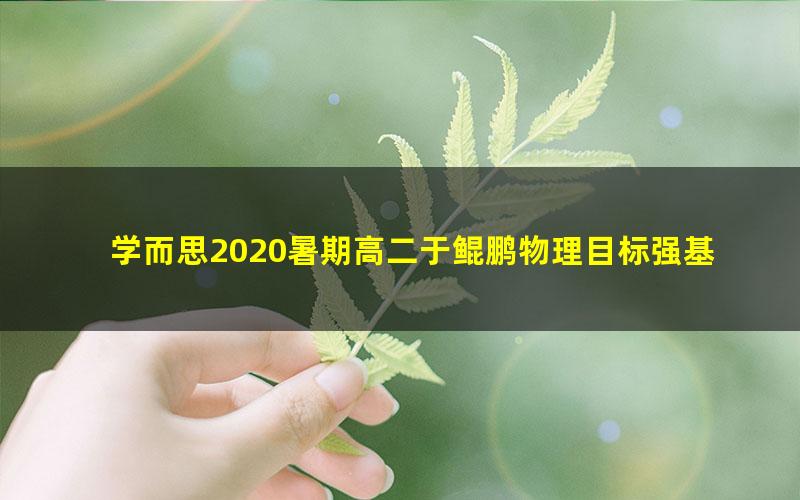 学而思2020暑期高二于鲲鹏物理目标强基计划直播班二期(完结)(20-21学年3.67G高清视频)