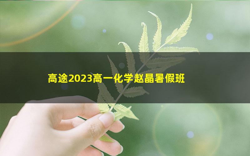 高途2023高一化学赵晶暑假班 