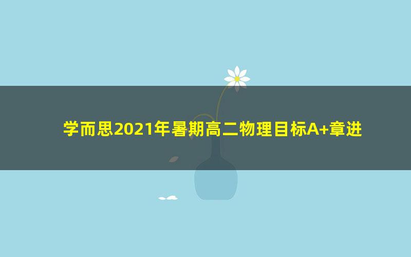 学而思2021年暑期高二物理目标A+章进（完结）（2022学年2.18G高清视频）