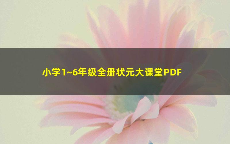 小学1~6年级全册状元大课堂PDF 