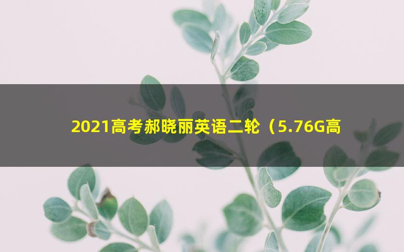 2021高考郝晓丽英语二轮（5.76G高清视频）