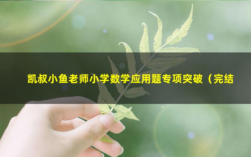 凯叔小鱼老师小学数学应用题专项突破（完结）