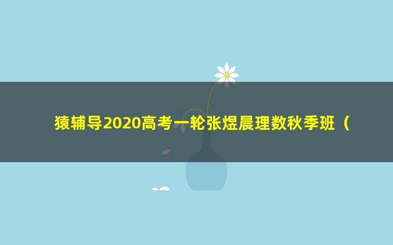 猿辅导2020高考一轮张煜晨理数秋季班（高清视频）