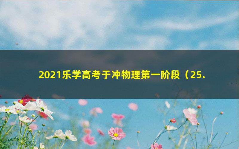 2021乐学高考于冲物理第一阶段（25.5G高清视频）