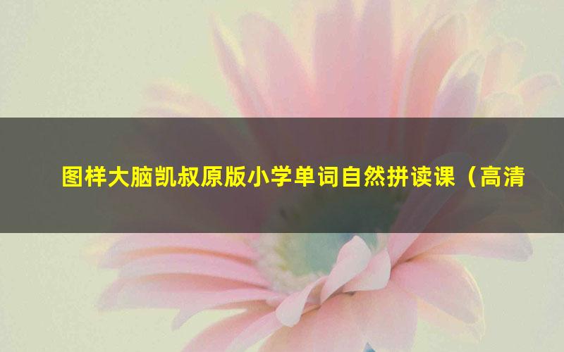 图样大脑凯叔原版小学单词自然拼读课（高清视频）