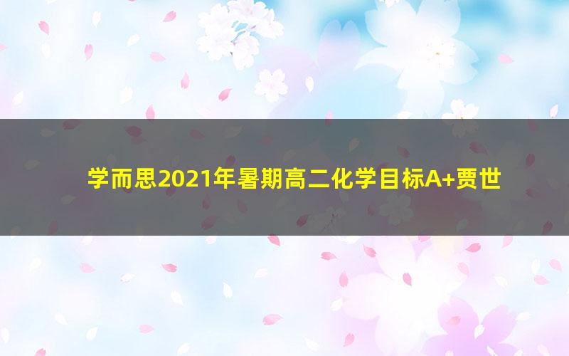 学而思2021年暑期高二化学目标A+贾世增（完结）（2022学年2.38G高清视频）