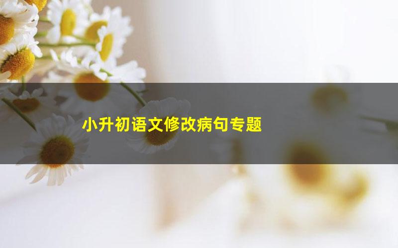 小升初语文修改病句专题