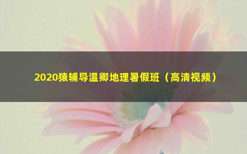 2020猿辅导温卿地理暑假班（高清视频）