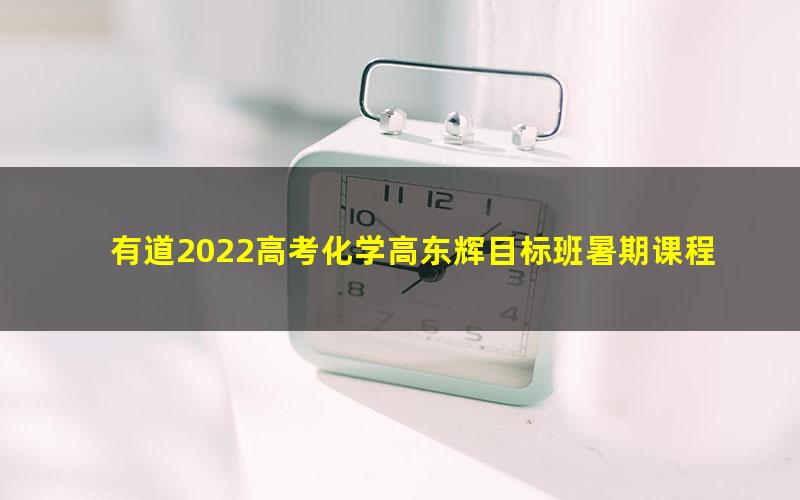 有道2022高考化学高东辉目标班暑期课程（完结）（2.43G高清视频）