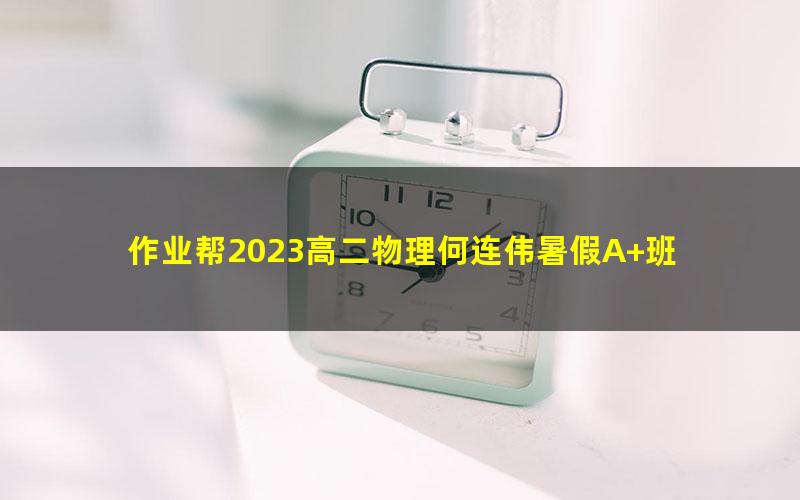 作业帮2023高二物理何连伟暑假A+班 