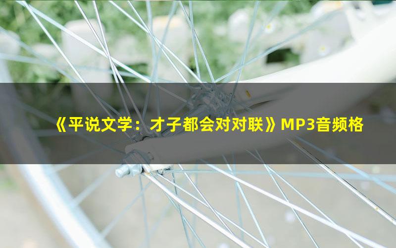 《平说文学:才子都会对对联》MP3音频格式 下载
