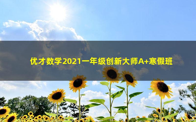 优才数学2021一年级创新大师A+寒假班(完结)(6.13G高清视频)