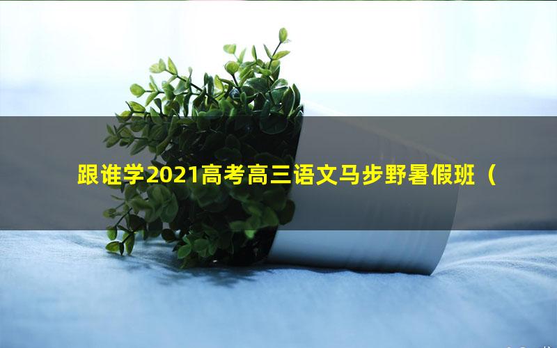 跟谁学2021高考高三语文马步野暑假班（8.01G高清视频）