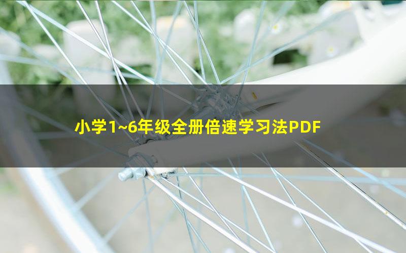 小学1~6年级全册倍速学习法PDF 