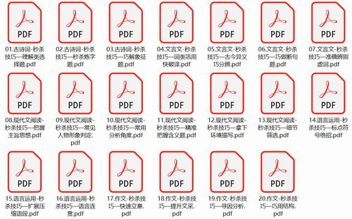 学魁榜2020语文最新技巧秒杀课讲义（20节课打包）