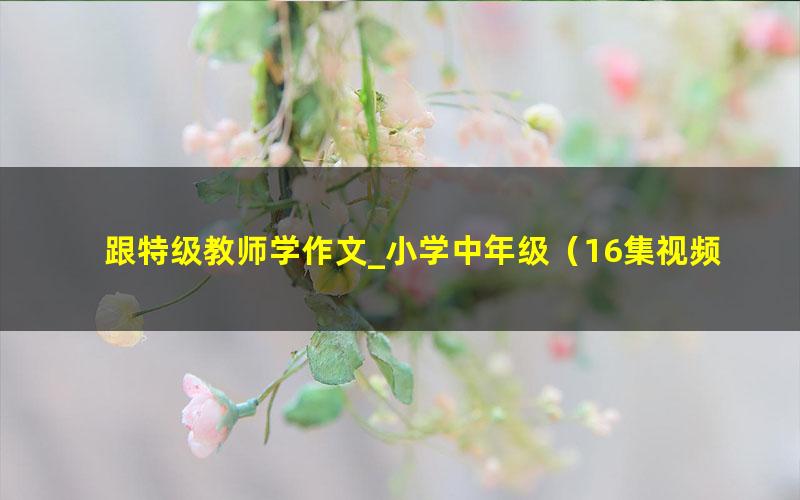 跟特级教师学作文_小学中年级（16集视频讲解）