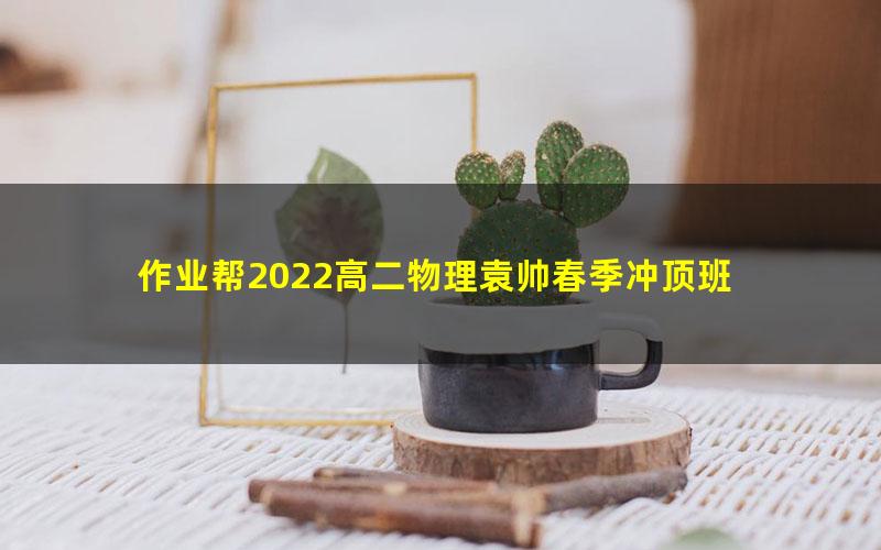 作业帮2022高二物理袁帅春季冲顶班