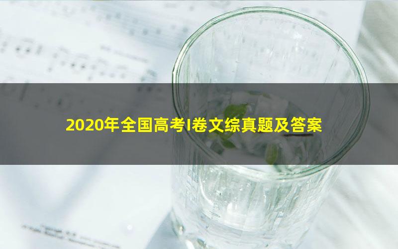 2020年全国高考I卷文综真题及答案 