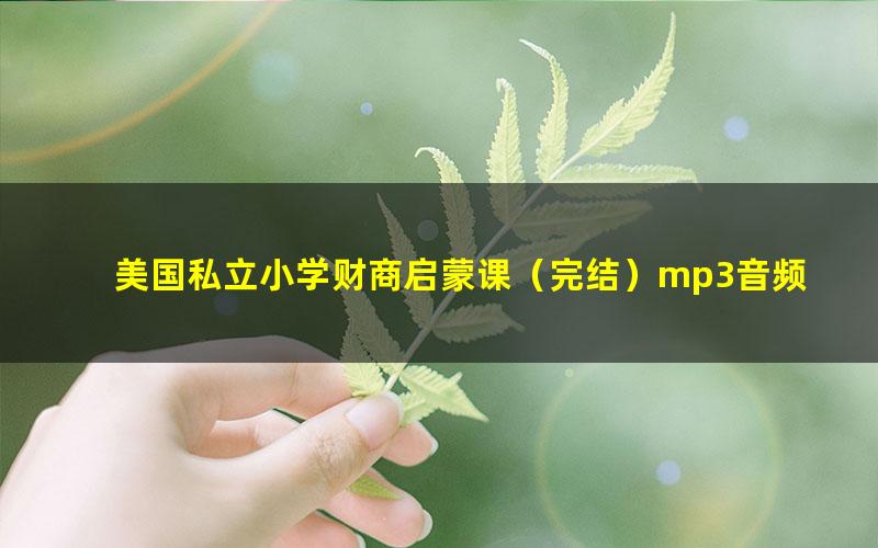 美国私立小学财商启蒙课（完结）mp3音频 