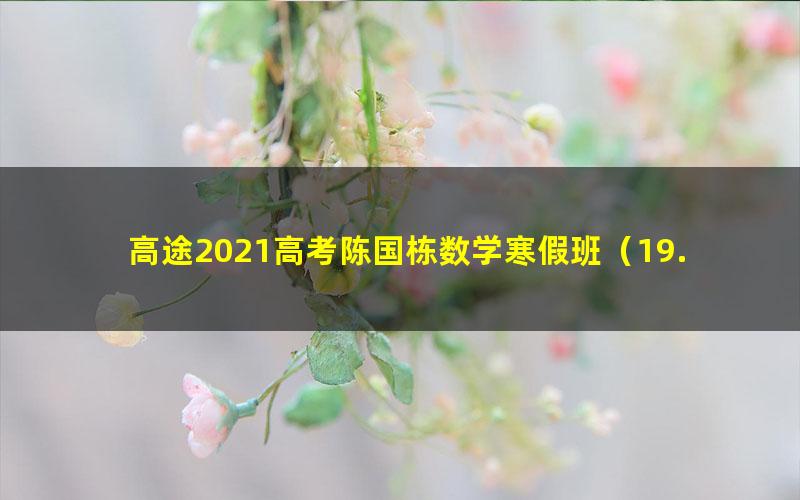 高途2021高考陈国栋数学寒假班（19.1G高清视频）