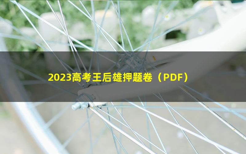 2023高考王后雄押题卷（PDF）