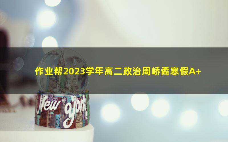 作业帮2023学年高二政治周峤矞寒假A+班 