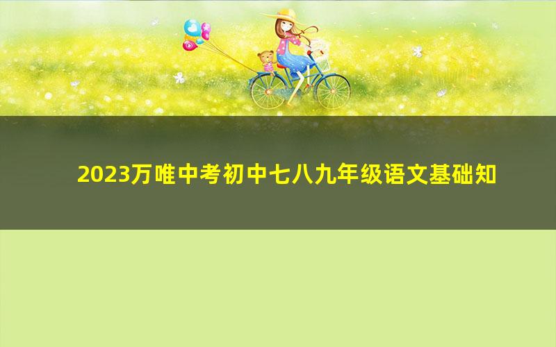 2023万唯中考初中七八九年级语文基础知识(PDF)