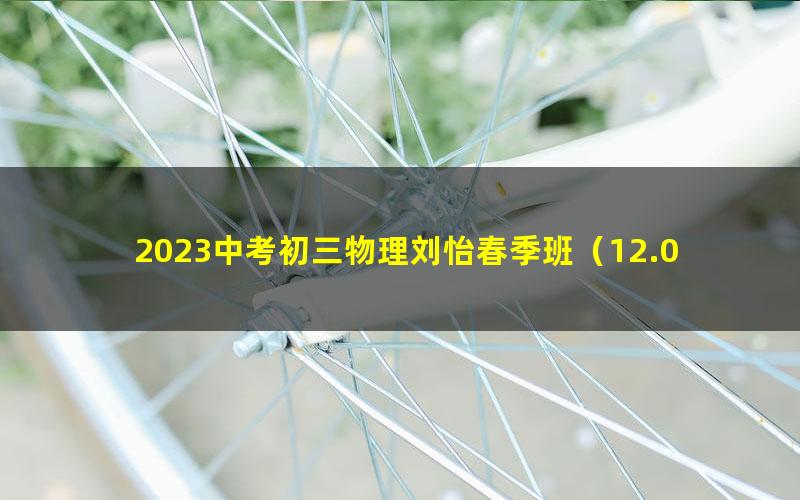 2023中考初三物理刘怡春季班（12.0G高清视频）